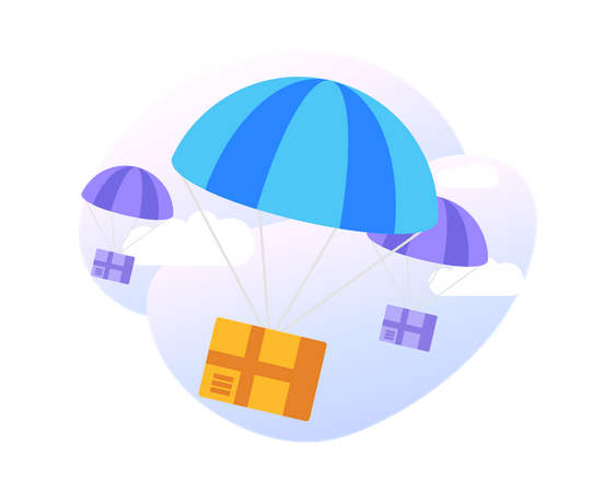 Parachute delivery  Illustration