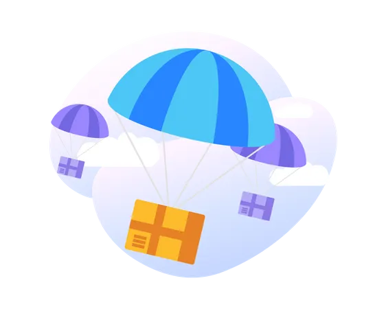 Parachute delivery  Illustration