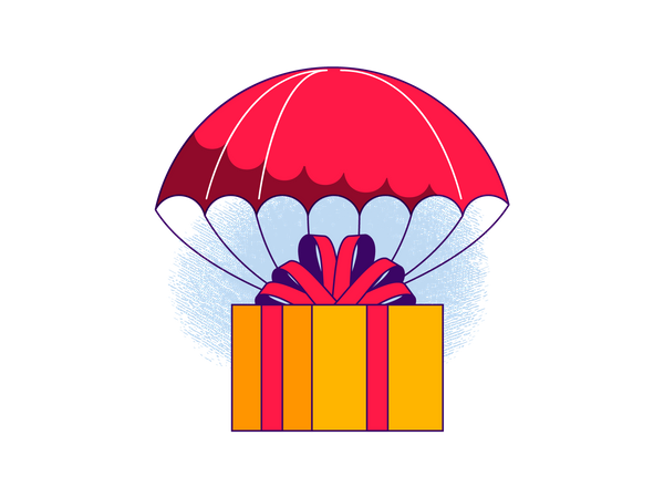 Parachute delivery  Illustration