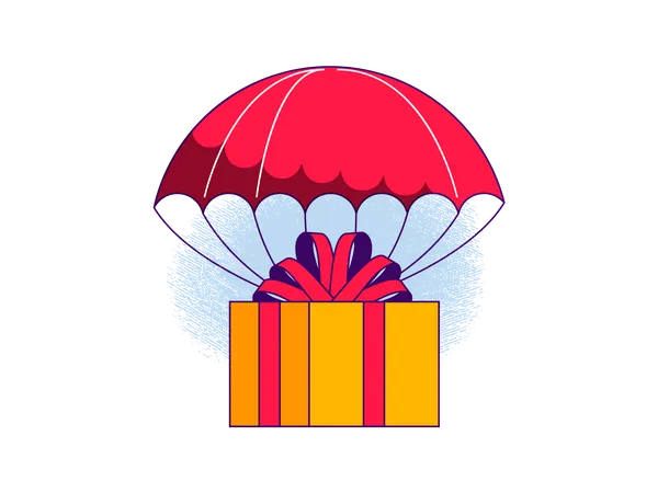 Parachute delivery  Illustration