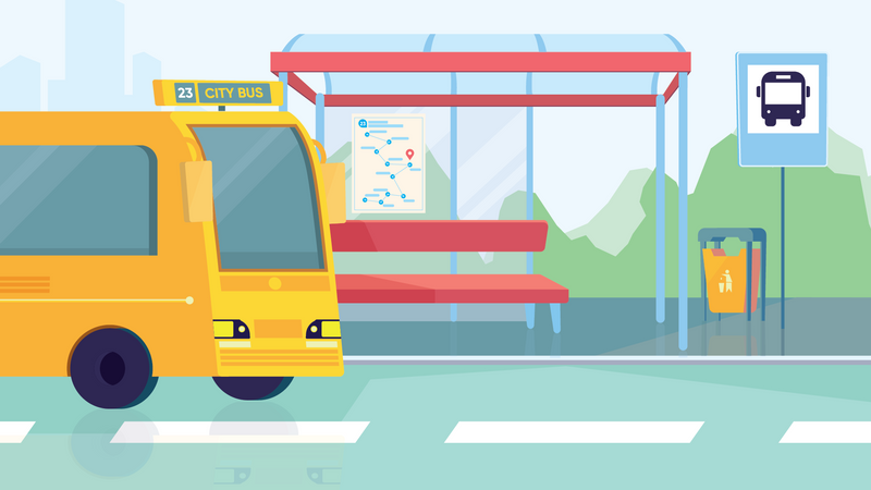 Parada de autobús  Ilustración