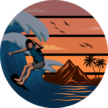 Paradis du surf  Illustration