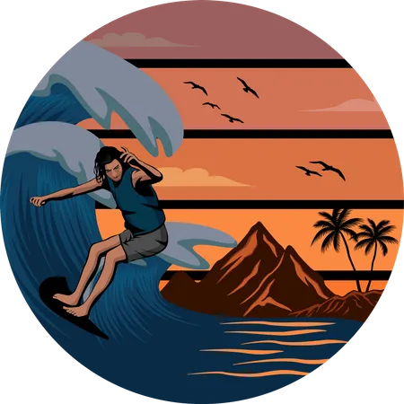 Paradis du surf  Illustration