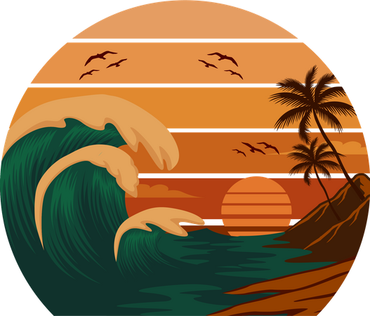 Paradis tropical  Illustration