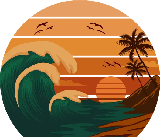 Paradis tropical  Illustration
