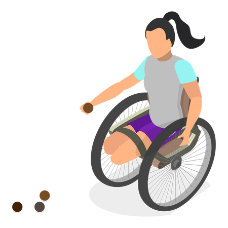 Paralympian Playing boccia  Illustration