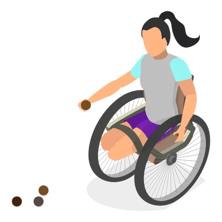 Paralympian Playing boccia  Illustration