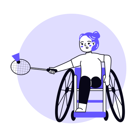 Paralympic Badminton Player  Illustration