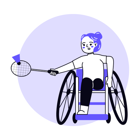 Paralympic Badminton Player  Illustration