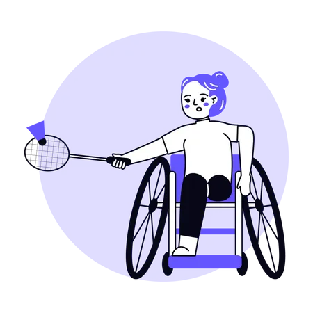 Paralympic Badminton Player  Illustration