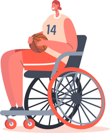 Paralympic Wheelchair Basketball Player  Illustration