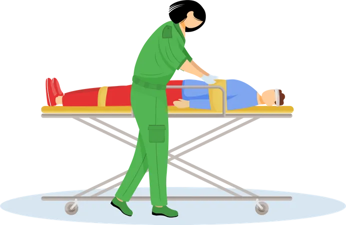 Paramedic giving first aid Illustration