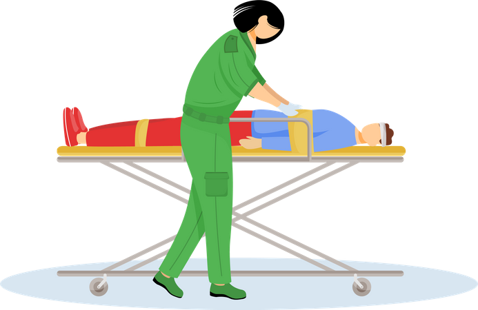 Paramedic giving first aid  Illustration