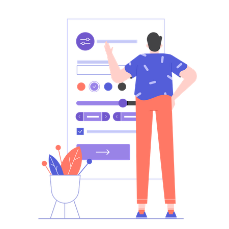 Paramètres utilisateur et personnalisation du compte de réseau social  Illustration