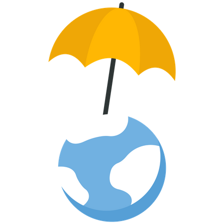 Parapluie avec terre  Illustration