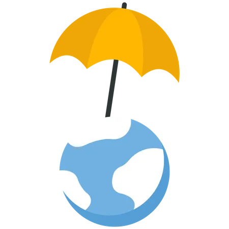 Parapluie avec terre  Illustration