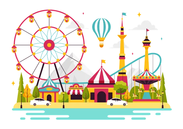 Parc d'attractions  Illustration