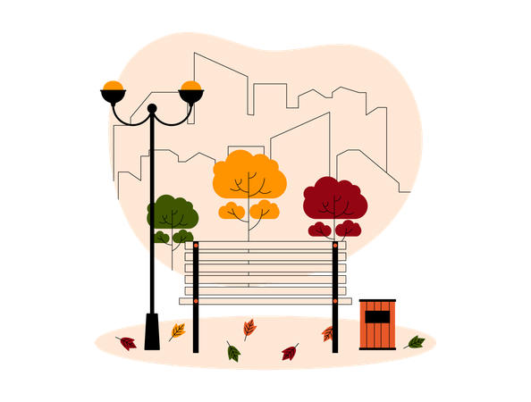 Parc de la saison d'automne  Illustration