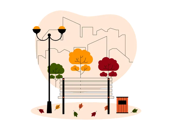 Parc de la saison d'automne  Illustration