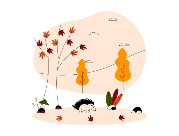 Parc de la saison d'automne  Illustration