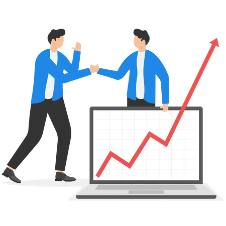 Parceiros de investimento estão discutindo sobre seu crescimento  Illustration