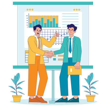Parceiros de negócios estão finalizando seu acordo  Ilustração