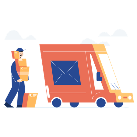 Parcel being transported  Illustration