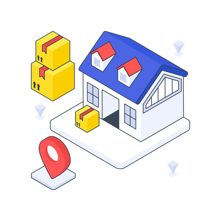 Parcel Deliver At Home  Illustration