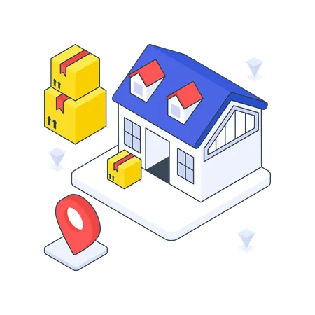 Parcel Deliver At Home  Illustration