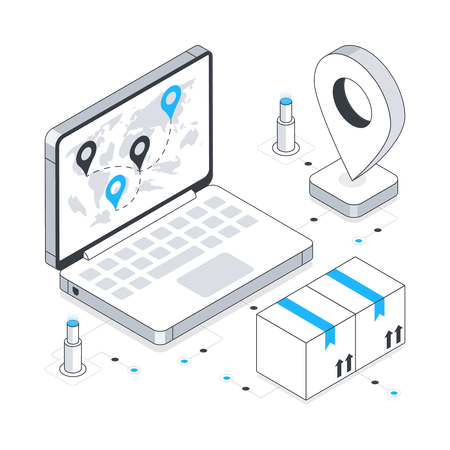 Parcel Delivery Location  Illustration