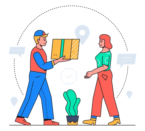 Parcel delivery service Illustration
