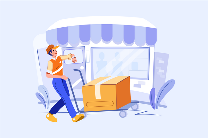 Parcel Delivery Service Illustration