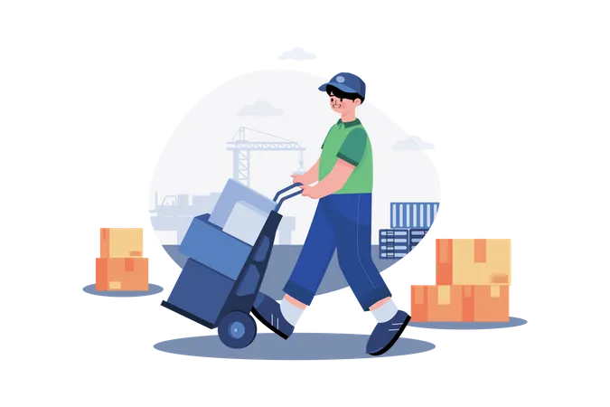 Parcel Delivery Service  Illustration