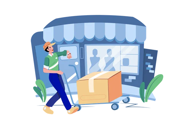 Parcel Delivery Service  Illustration
