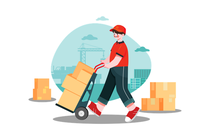 Parcel Delivery Service  Illustration