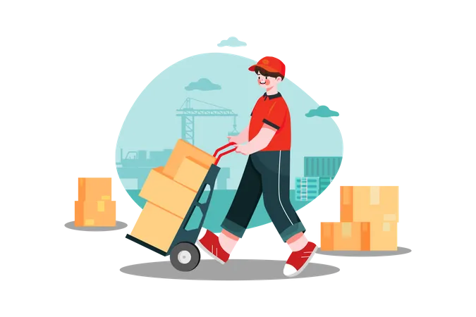 Parcel Delivery Service  Illustration