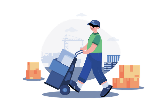 Parcel Delivery Service  Illustration