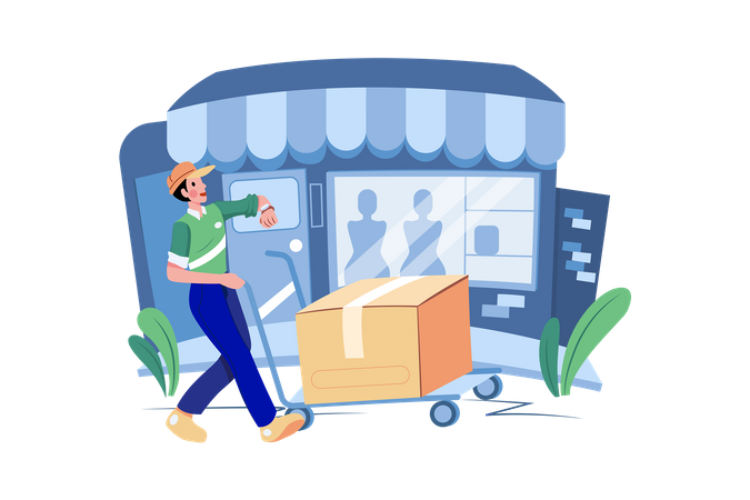 Parcel Delivery Service  Illustration