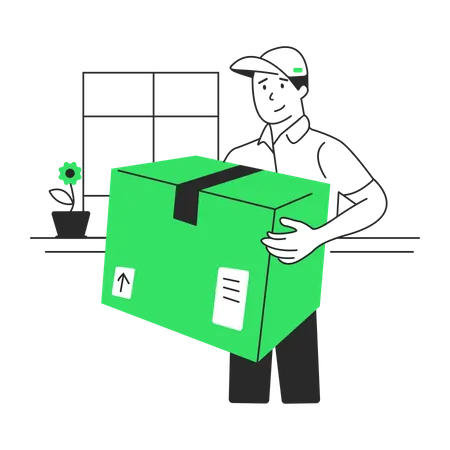 Parcel delivery to the office  Illustration