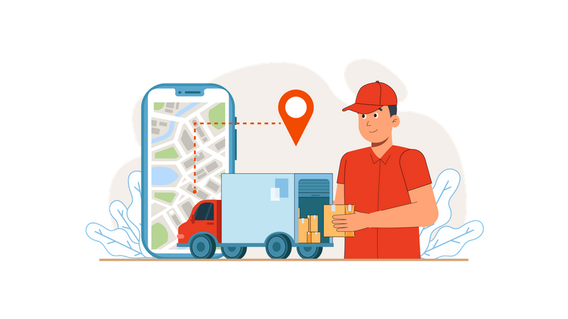 Parcel Delivery tracking Illustration