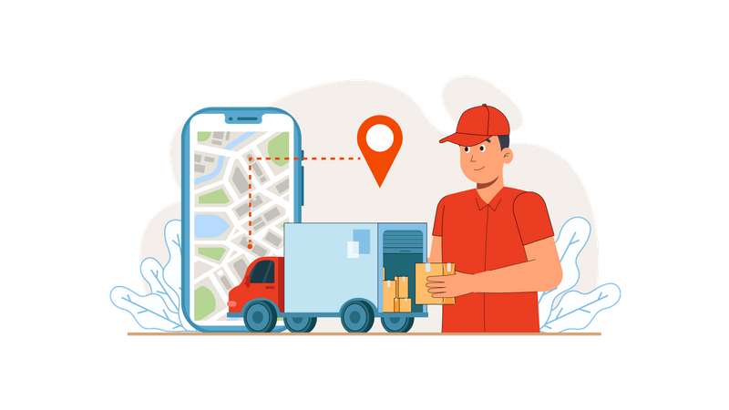 Parcel Delivery tracking  Illustration