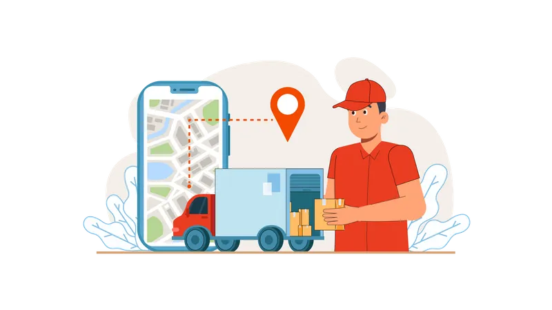 Parcel Delivery tracking  Illustration