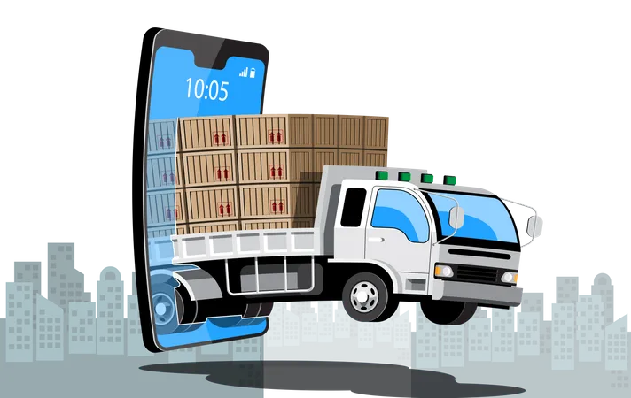 Parcel delivery Truck  Illustration