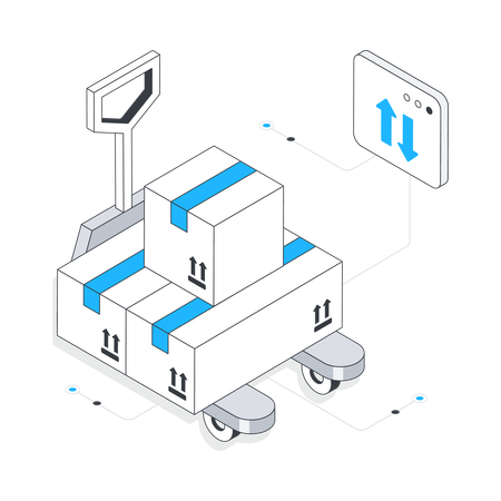 Parcel Lifting  Illustration