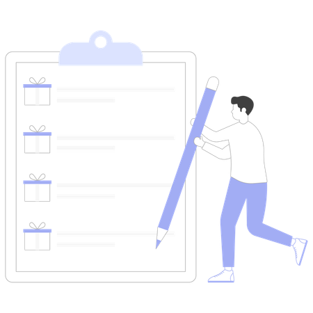 Parcel list  Illustration