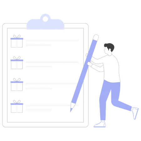 Parcel list  Illustration