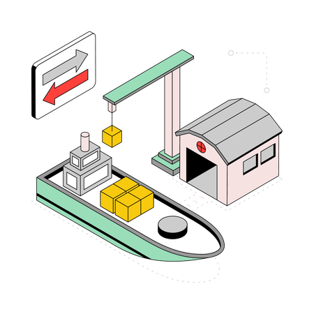 Parcel Loading On Truck  Illustration