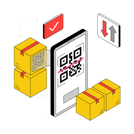 Parcel Scanning  Illustration