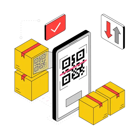 Parcel Scanning  Illustration