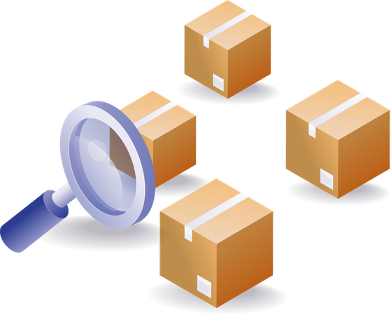 Parcel search  Illustration